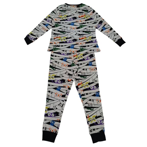 Hyde & Eek! Womens Halloween Mummy Print Pajama Set Cozy Sleepwear, Size L. - Picture 2 of 11